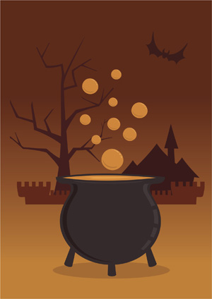 A boiling cauldron.